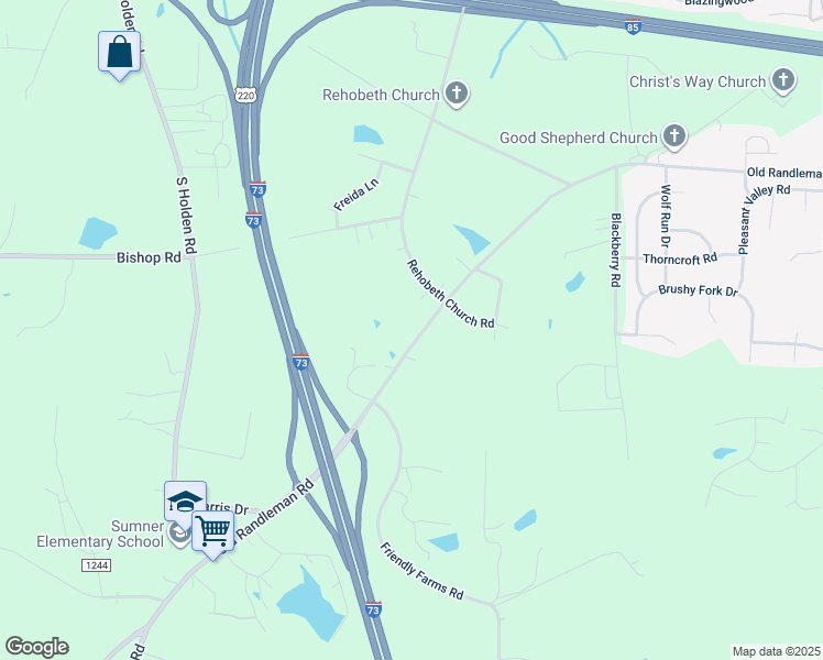 map of restaurants, bars, coffee shops, grocery stores, and more near 4808 Old Randleman Road in Greensboro