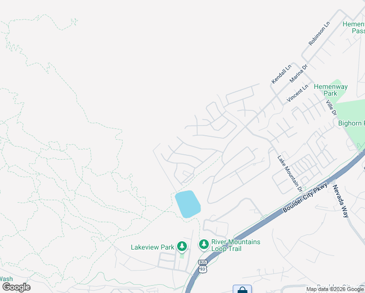 map of restaurants, bars, coffee shops, grocery stores, and more near 591 Lake Superior Lane in Boulder City