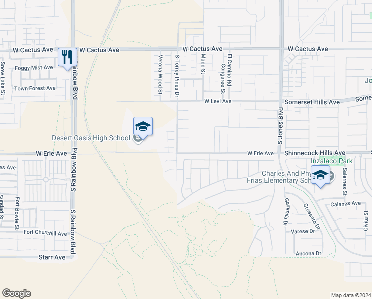 map of restaurants, bars, coffee shops, grocery stores, and more near 6473 Cape Canyon Court in Las Vegas