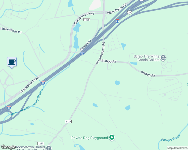 map of restaurants, bars, coffee shops, grocery stores, and more near 4807 Winford Road in Greensboro