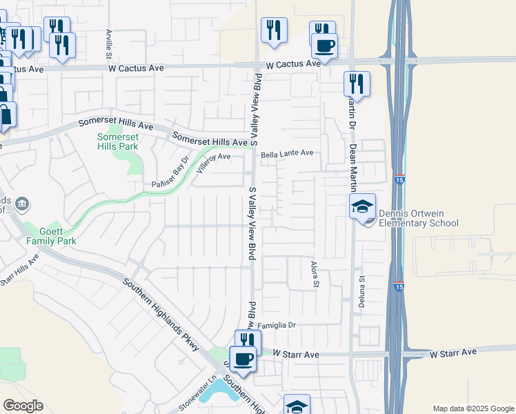 map of restaurants, bars, coffee shops, grocery stores, and more near 3744 Saint Nazaire Avenue in Las Vegas