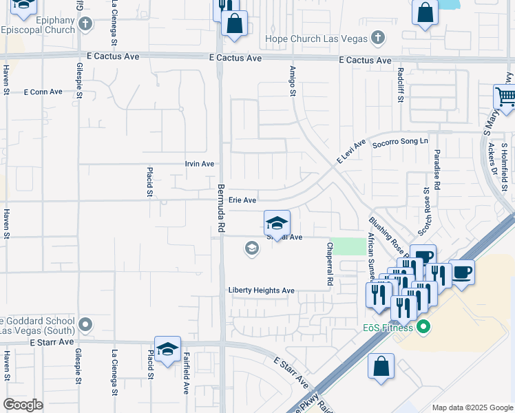 map of restaurants, bars, coffee shops, grocery stores, and more near 3756 Toscanella Avenue in Henderson