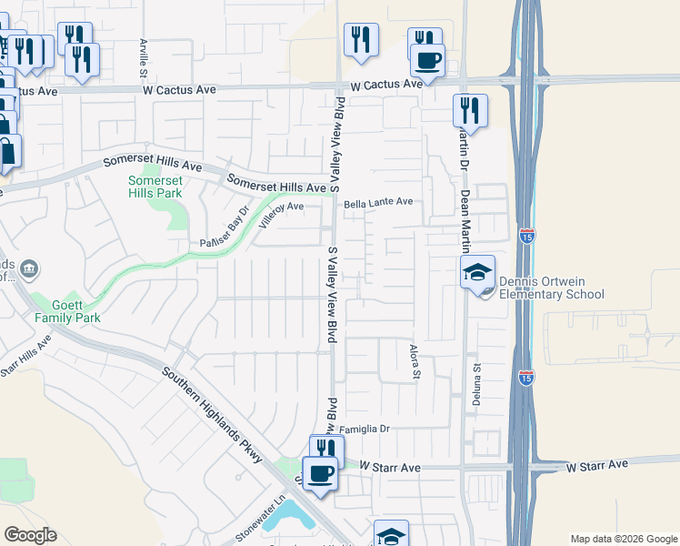 map of restaurants, bars, coffee shops, grocery stores, and more near 3786 Corpolo Avenue in Las Vegas