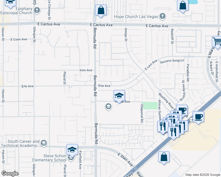 map of restaurants, bars, coffee shops, grocery stores, and more near 3756 Toscanella Avenue in Henderson