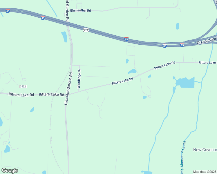 map of restaurants, bars, coffee shops, grocery stores, and more near 1012 Ritters Lake Road in Greensboro