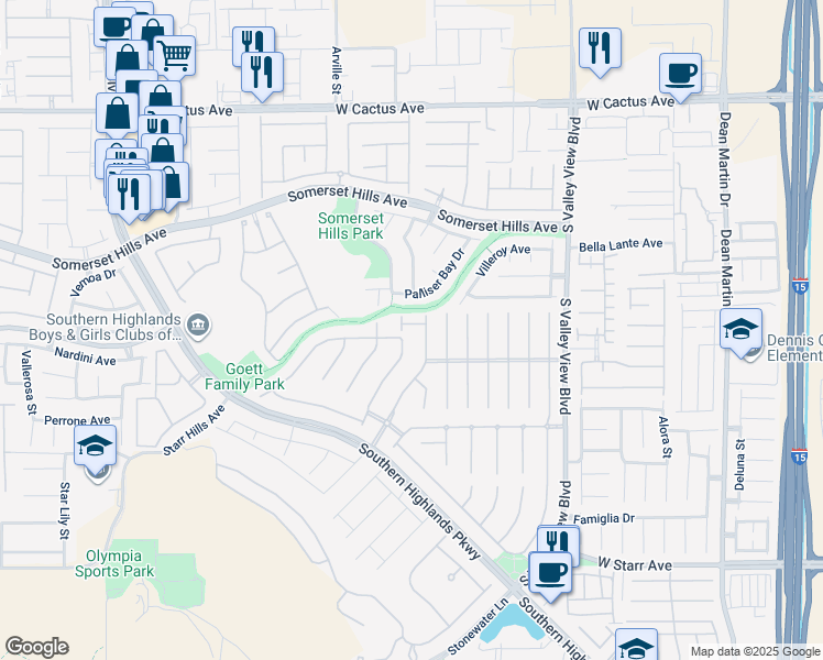 map of restaurants, bars, coffee shops, grocery stores, and more near 4231 Saxton Green Avenue in Las Vegas