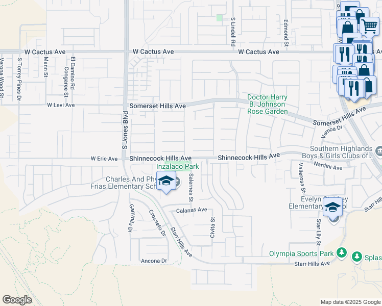 map of restaurants, bars, coffee shops, grocery stores, and more near 5737 Heather Breeze Court in Las Vegas