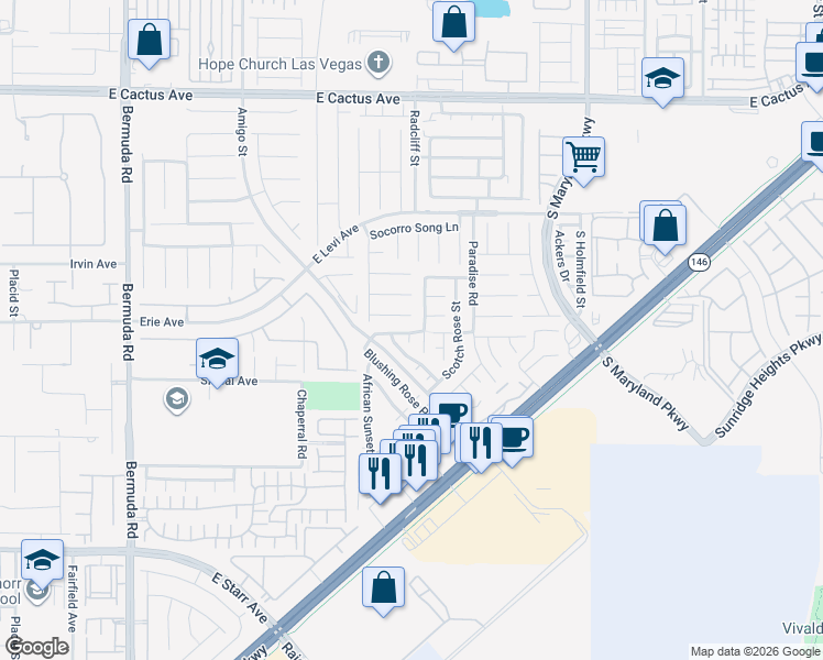 map of restaurants, bars, coffee shops, grocery stores, and more near 858 Trout Stream Court in Henderson