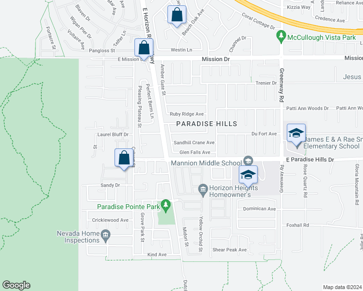 map of restaurants, bars, coffee shops, grocery stores, and more near 179 Sandhill Crane Avenue in Henderson