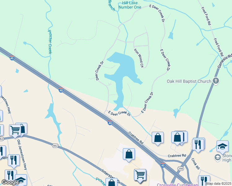 map of restaurants, bars, coffee shops, grocery stores, and more near 34 Turtle Point in Crossville