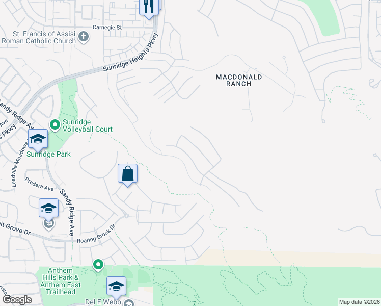 map of restaurants, bars, coffee shops, grocery stores, and more near 2148 Havensight Lane in Henderson