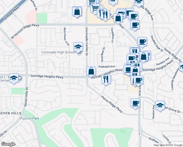 map of restaurants, bars, coffee shops, grocery stores, and more near 1024 Mocha Mattari Street in Henderson