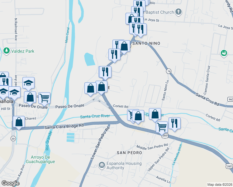 map of restaurants, bars, coffee shops, grocery stores, and more near 312 Camino Del Sol in Santa Cruz