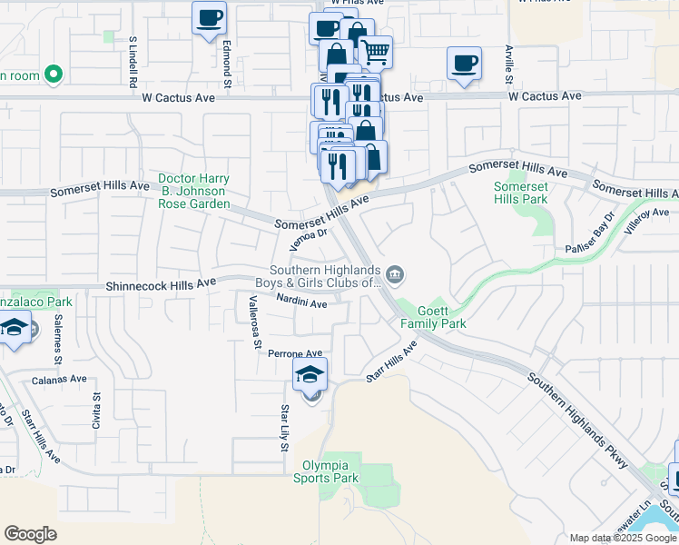 map of restaurants, bars, coffee shops, grocery stores, and more near 4840 Graziano Avenue in Las Vegas