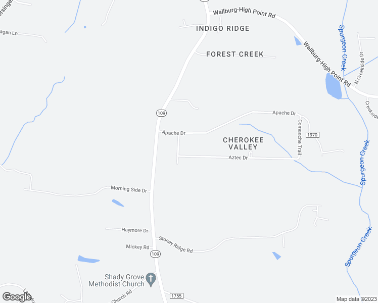map of restaurants, bars, coffee shops, grocery stores, and more near 153 Aztec Drive in Winston-Salem