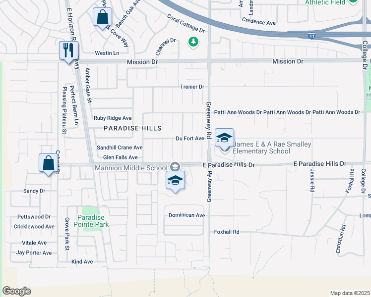 map of restaurants, bars, coffee shops, grocery stores, and more near 1070 Plantation Rose Court in Henderson