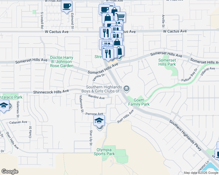 map of restaurants, bars, coffee shops, grocery stores, and more near 4834 Graziano Avenue in Las Vegas