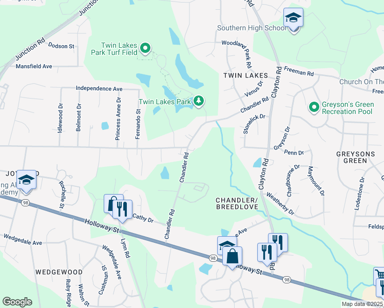 map of restaurants, bars, coffee shops, grocery stores, and more near in Durham