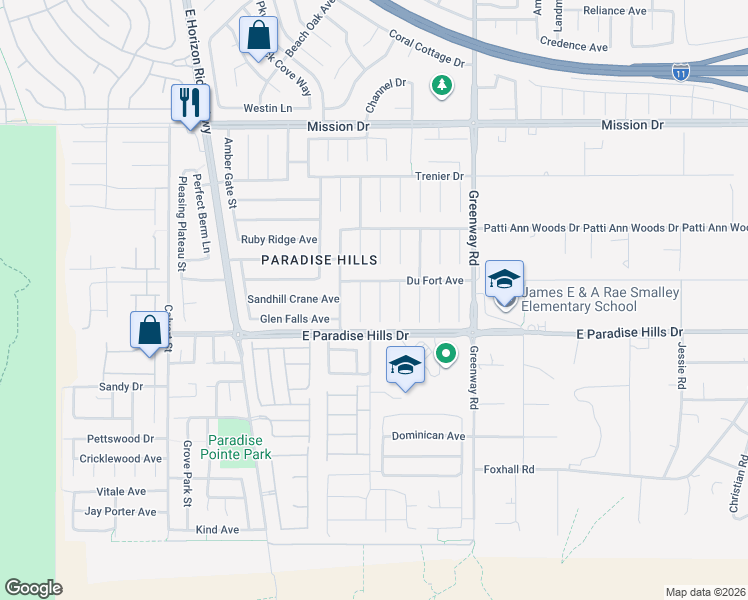 map of restaurants, bars, coffee shops, grocery stores, and more near 1077 Sweetgrass Court in Henderson
