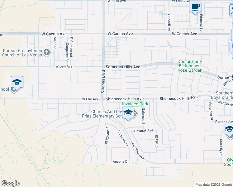 map of restaurants, bars, coffee shops, grocery stores, and more near 6004 Bassio Avenue in Las Vegas