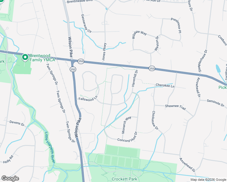 map of restaurants, bars, coffee shops, grocery stores, and more near 9107 Concord Hunt Circle in Brentwood