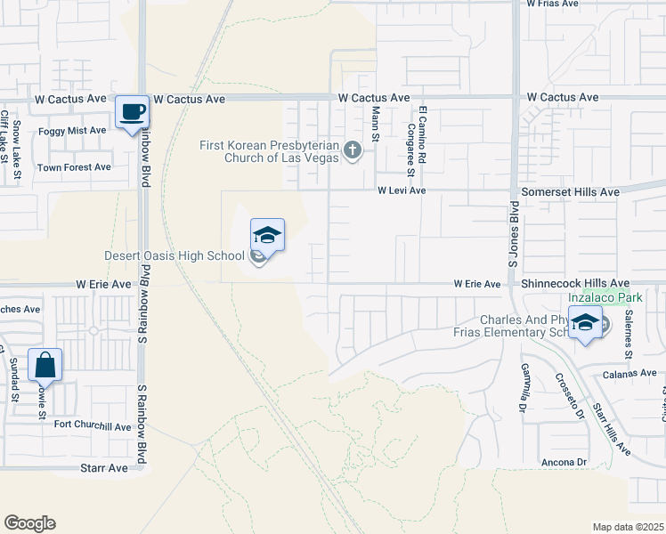 map of restaurants, bars, coffee shops, grocery stores, and more near 6496 Cape Canyon Court in Las Vegas