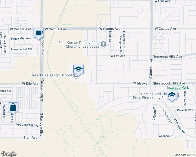 map of restaurants, bars, coffee shops, grocery stores, and more near 6496 Cape Canyon Court in Las Vegas