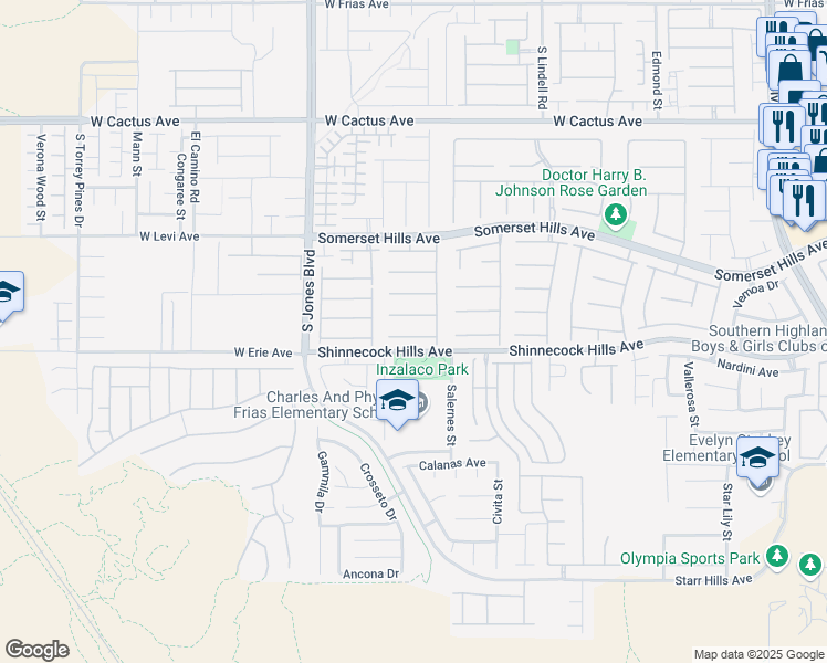 map of restaurants, bars, coffee shops, grocery stores, and more near 5832 Ivy Vine Court in Las Vegas