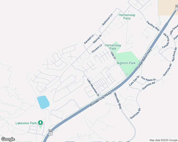 map of restaurants, bars, coffee shops, grocery stores, and more near 436 Ranger Court in Boulder City