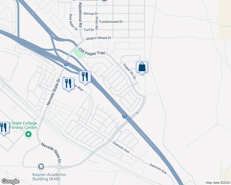map of restaurants, bars, coffee shops, grocery stores, and more near 1555 Buffalo Brubaker Lane in Henderson