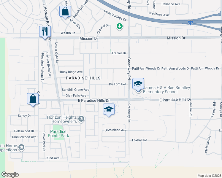 map of restaurants, bars, coffee shops, grocery stores, and more near 1070 Plantation Rose Court in Henderson