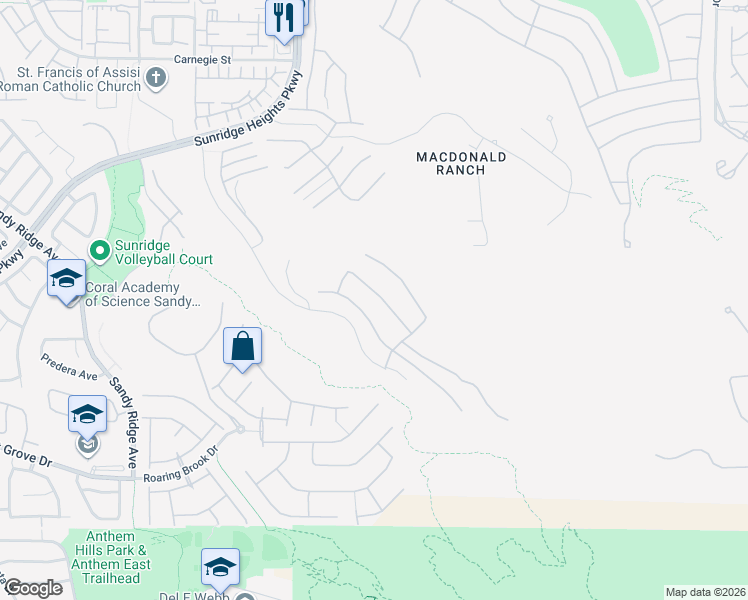 map of restaurants, bars, coffee shops, grocery stores, and more near 2148 Havensight Lane in Henderson