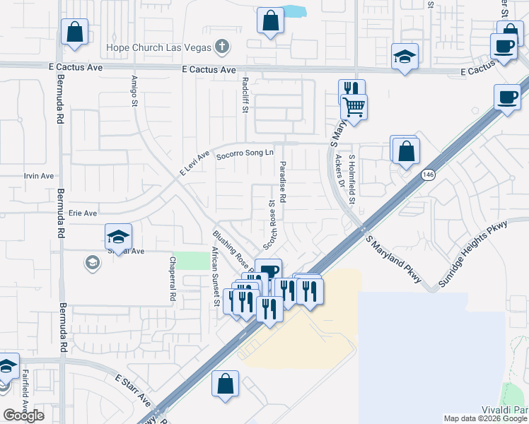 map of restaurants, bars, coffee shops, grocery stores, and more near 928 Sequoia Ruby Court in Henderson