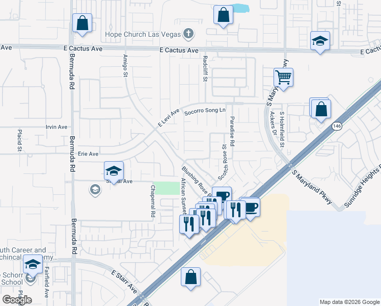 map of restaurants, bars, coffee shops, grocery stores, and more near 858 Trout Stream Court in Henderson