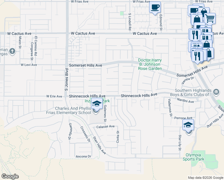 map of restaurants, bars, coffee shops, grocery stores, and more near 5699 Quiet Cloud Court in Las Vegas