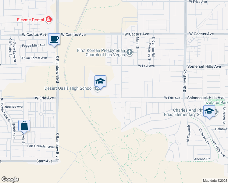 map of restaurants, bars, coffee shops, grocery stores, and more near 10843 Hawthorne Berry Street in Las Vegas