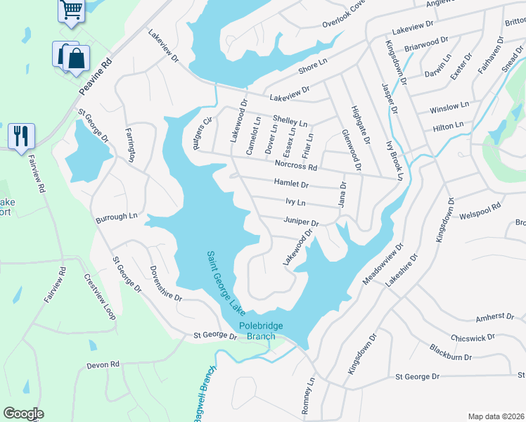 map of restaurants, bars, coffee shops, grocery stores, and more near 141 Lakewood Drive in Crossville
