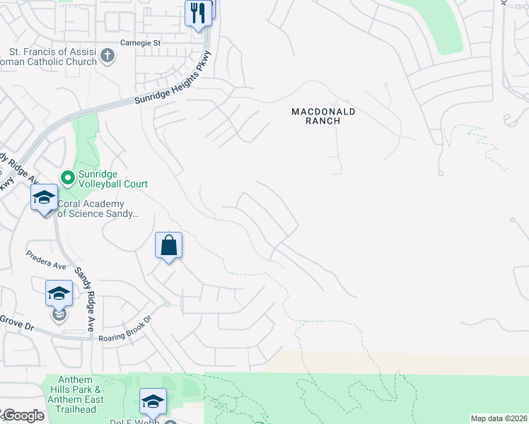 map of restaurants, bars, coffee shops, grocery stores, and more near 2141 Havensight Lane in Henderson