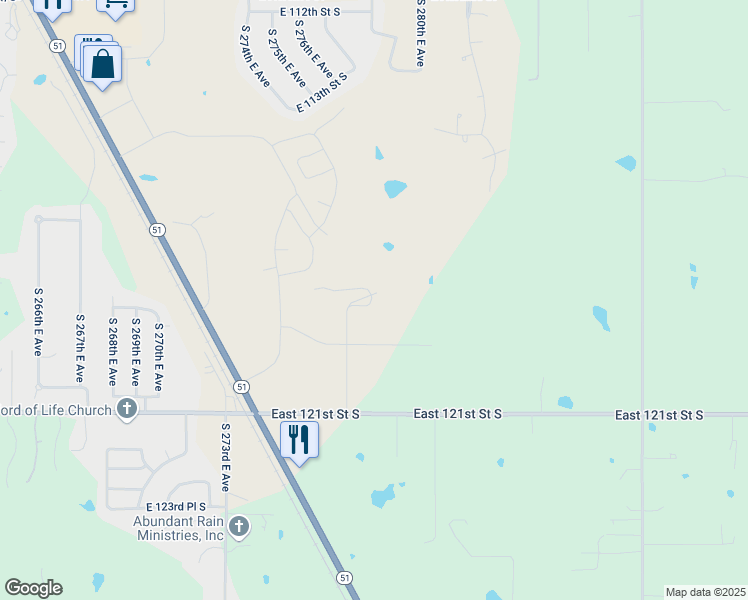 map of restaurants, bars, coffee shops, grocery stores, and more near 11805 Lone Oak Road in Coweta