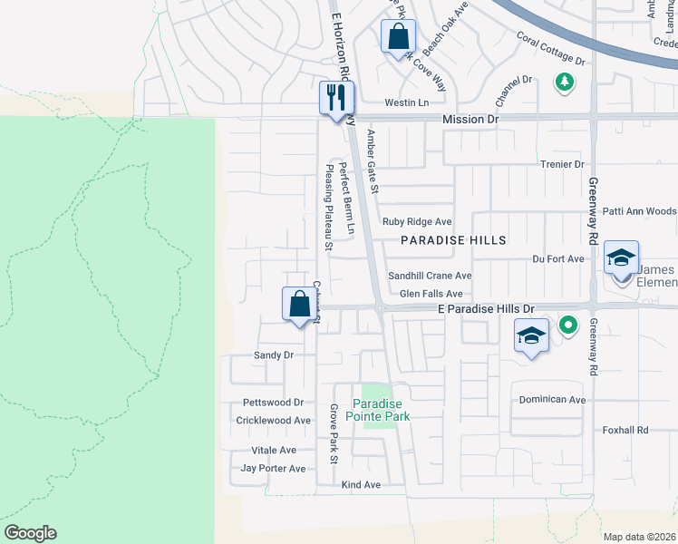 map of restaurants, bars, coffee shops, grocery stores, and more near 32 Glaring Court in Henderson
