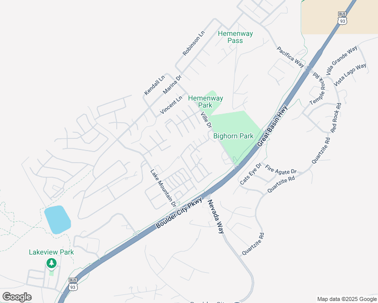 map of restaurants, bars, coffee shops, grocery stores, and more near 240 Bighorn Drive in Boulder City