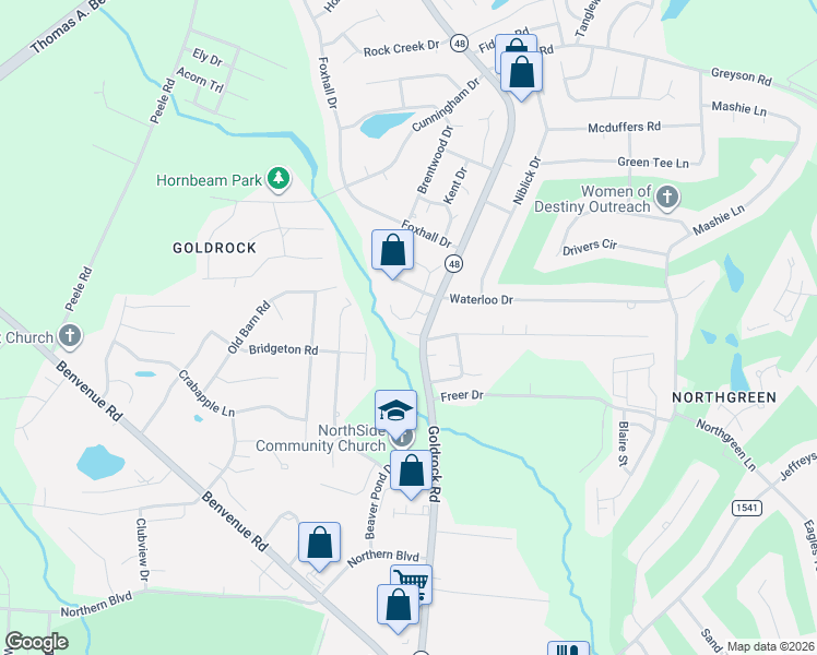 map of restaurants, bars, coffee shops, grocery stores, and more near 920 South Hornbeam Drive in Rocky Mount