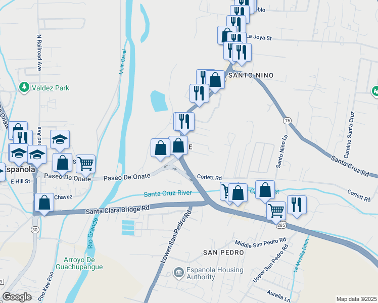 map of restaurants, bars, coffee shops, grocery stores, and more near 201 East Solano Lane in Santa Cruz