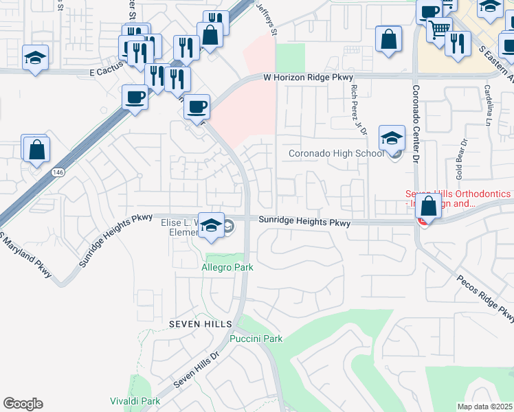 map of restaurants, bars, coffee shops, grocery stores, and more near in Henderson
