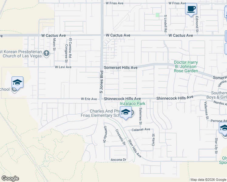 map of restaurants, bars, coffee shops, grocery stores, and more near 6004 Bassio Avenue in Las Vegas