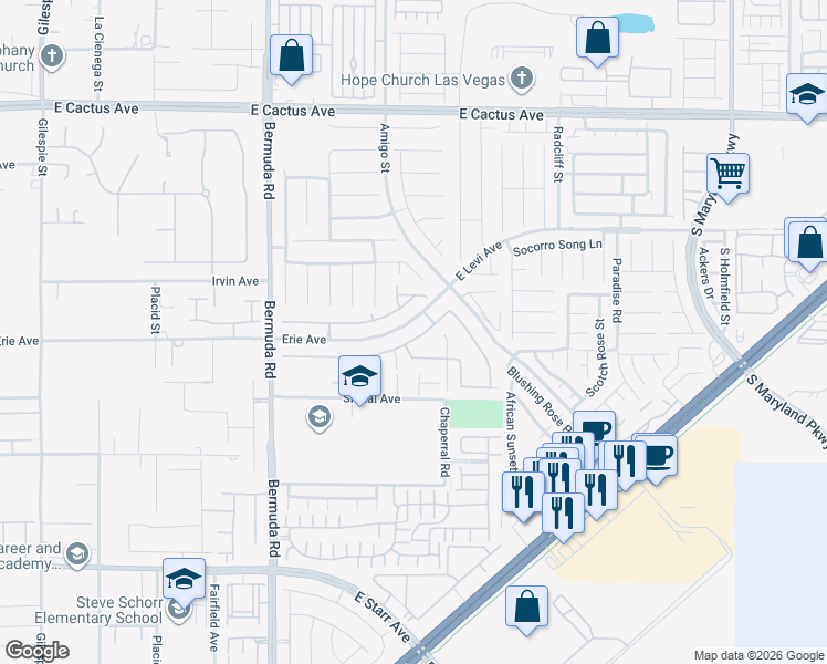 map of restaurants, bars, coffee shops, grocery stores, and more near 3668 Toscanella Avenue in Henderson