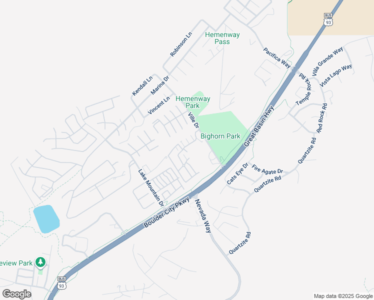 map of restaurants, bars, coffee shops, grocery stores, and more near 240 Bighorn Drive in Boulder City
