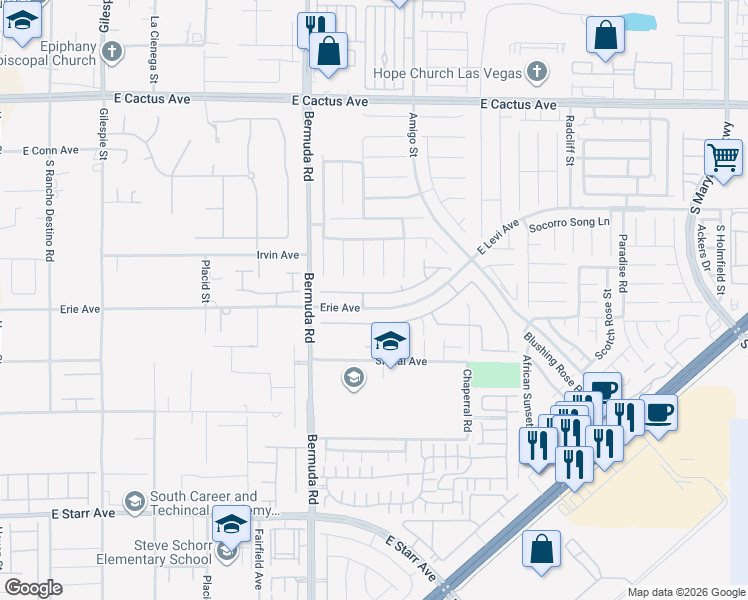 map of restaurants, bars, coffee shops, grocery stores, and more near 3745 Via Di Girolamo Avenue in Henderson