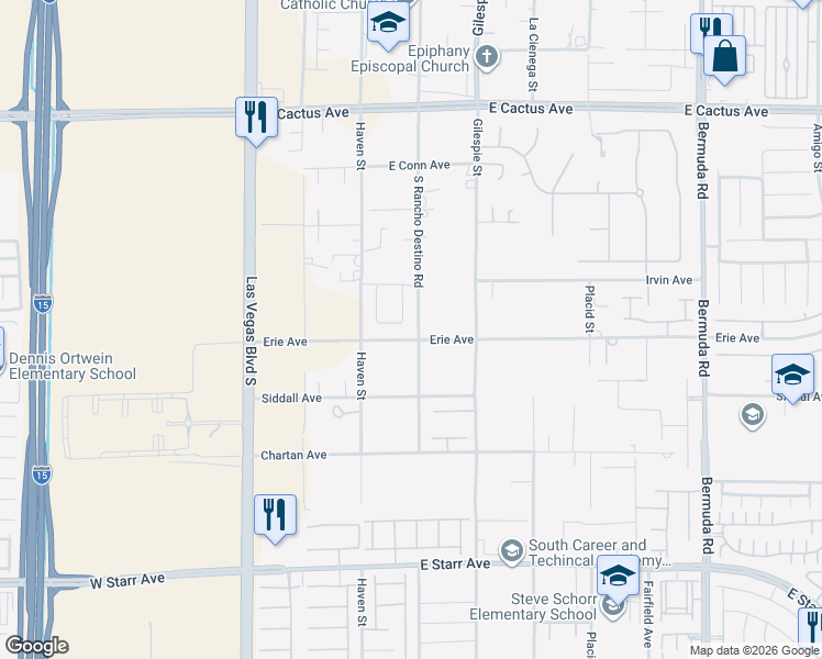 map of restaurants, bars, coffee shops, grocery stores, and more near 135 Shaded Up Avenue in Las Vegas