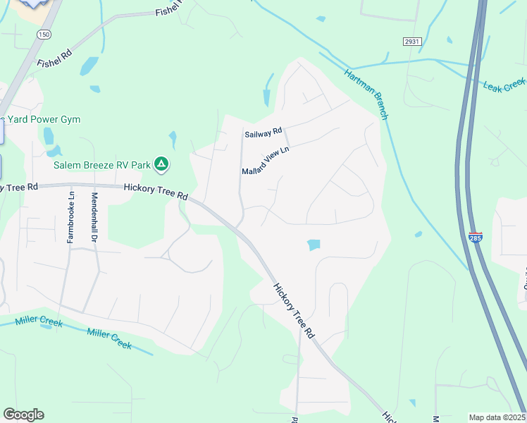 map of restaurants, bars, coffee shops, grocery stores, and more near 169 Hartman Branch Lane in Winston-Salem